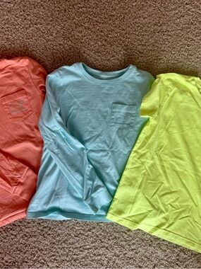 Vineyard Vines Kids Short Sleeve Tees in Coral, Aqua, Neon Yellow